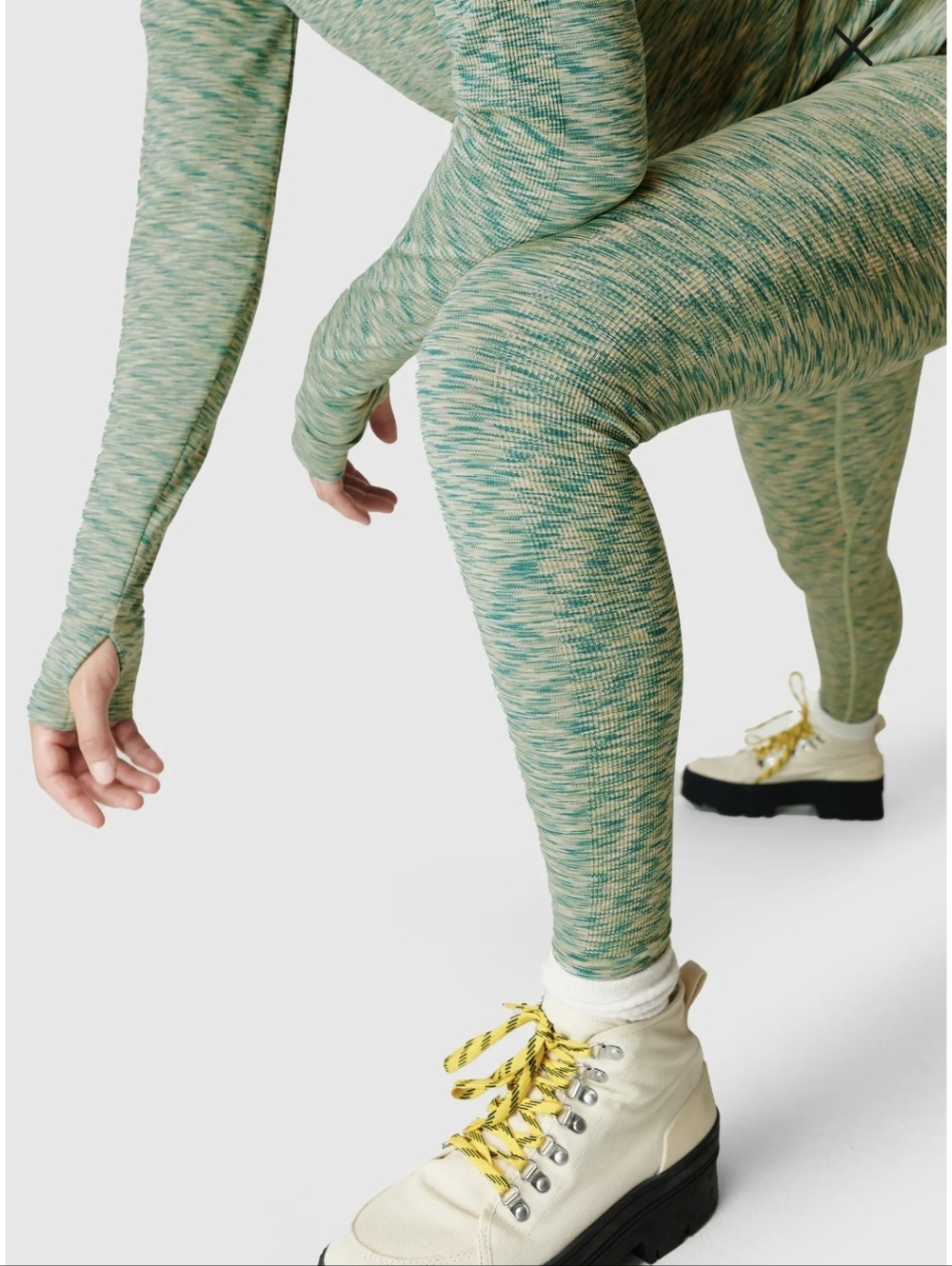 Sweaty Betty London Base Layer Space Dye High Rise Legging - Terrain Green - Picture 5 of 8